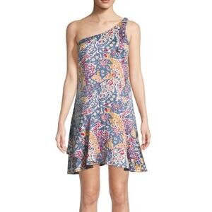 Likely x‎ REVOLVE NWT Archer Blue Floral Paisley One Shoulder Cocktail Dress XS